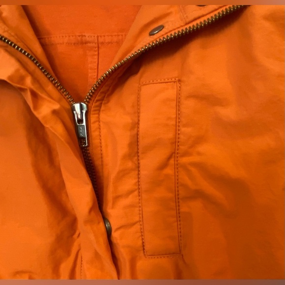 Eileen Fisher Anorak Hooded Jacket Coat Sz XXS Tiger Orange Double Full Zip - Picture 7 of 10